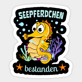 Seepferdchen Bestanden Kinder Schwimmen Sticker